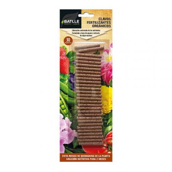 CLAVOS FERTILIZANTES ORGÁNICOS 30 BARRITAS CLAVOS FERTILIZANTES ORGÁNICOS 30 BARRITAS