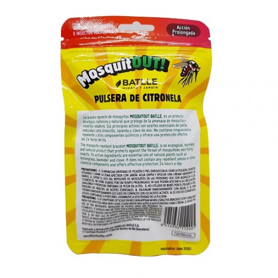 MOSQUITOUT! PULSERA DE CITRONELA MOSQUITOUT! PULSERA DE CITRONELA